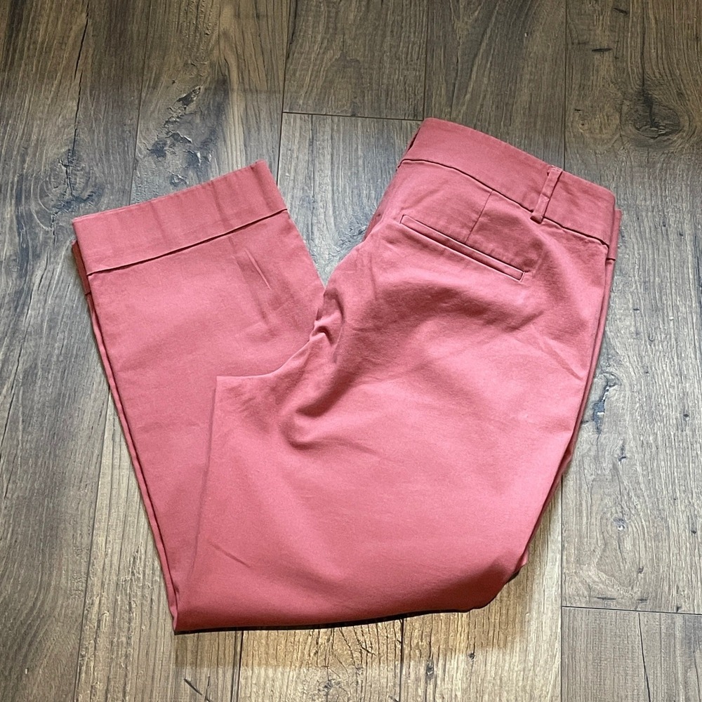 Ann Taylor Factory Womens 8 Dusty Rose Cropped Cuffed Trousers Pants 530896